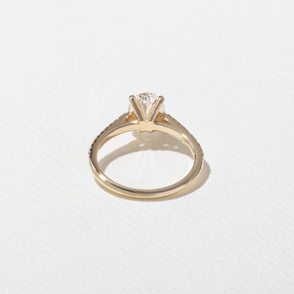 Emerald Pave Engagement Ring – 1 CT Lab Grown Diamond