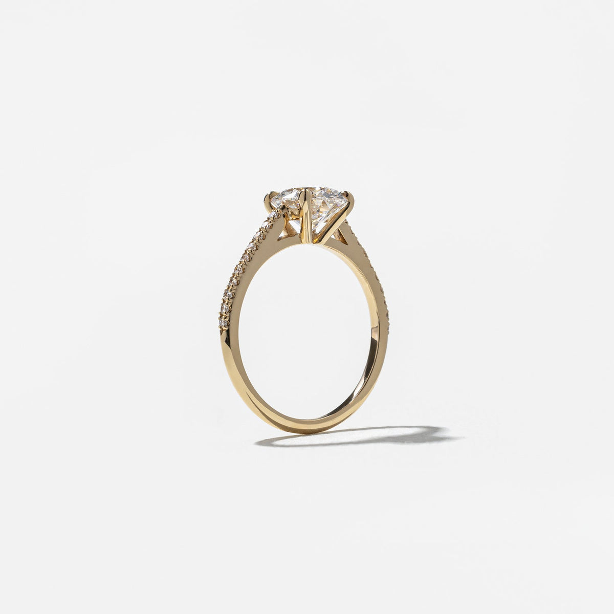 Emerald Pave Engagement Ring – 1 CT Lab Grown Diamond