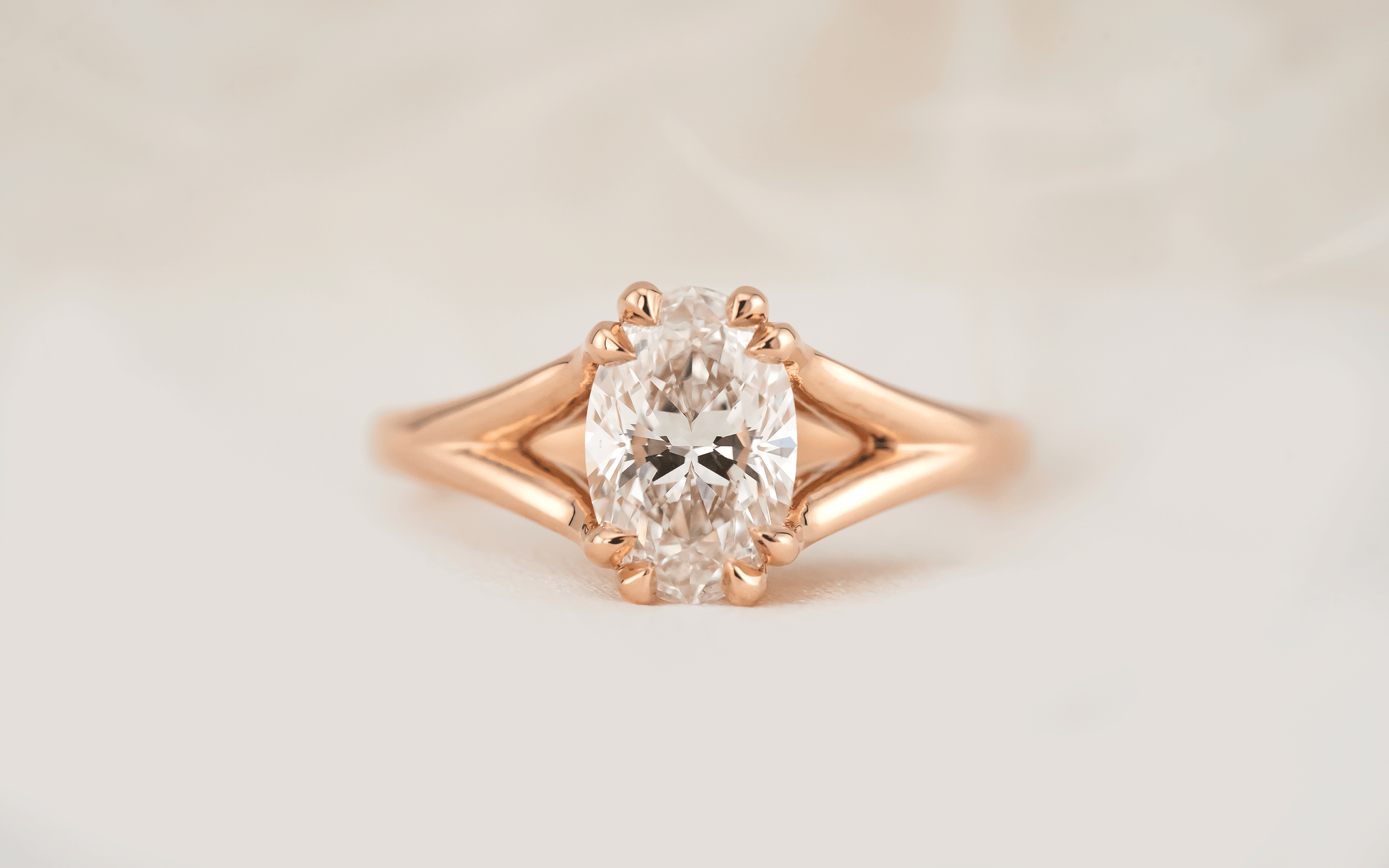 Marquise Shaped Three Stone Lab Grown Diamond Engagement Ring