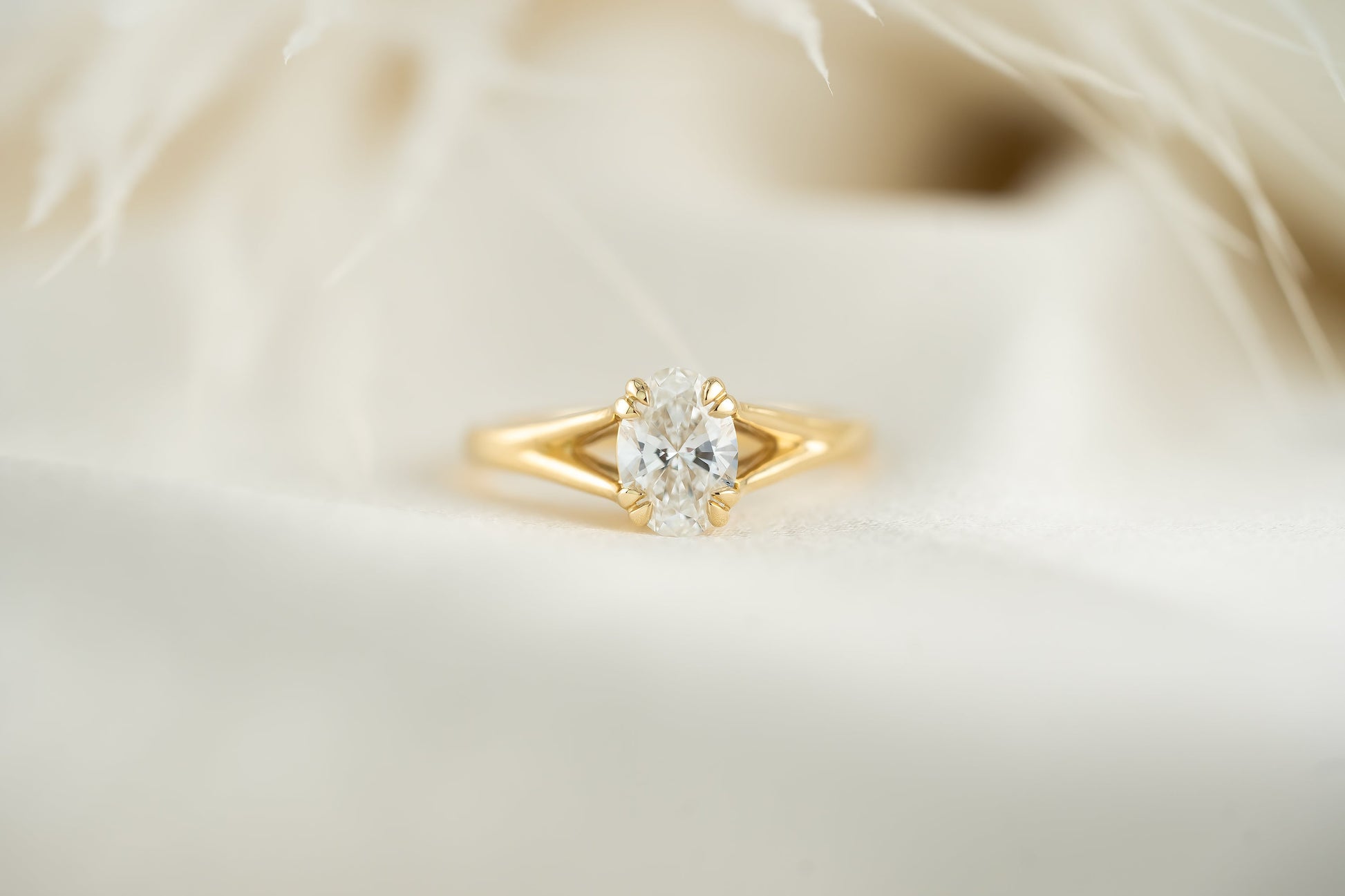 Marquise Shaped Three Stone Lab Grown Diamond Engagement Ring