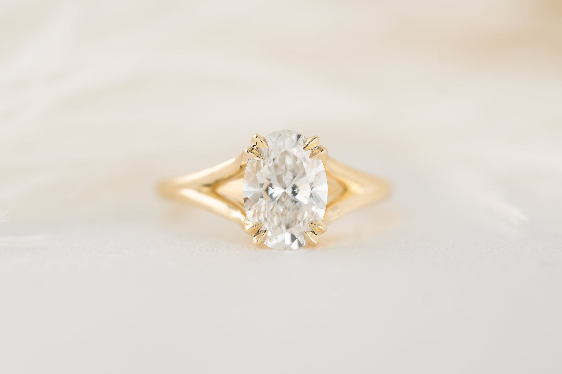 Marquise Shaped Three Stone Lab Grown Diamond Engagement Ring