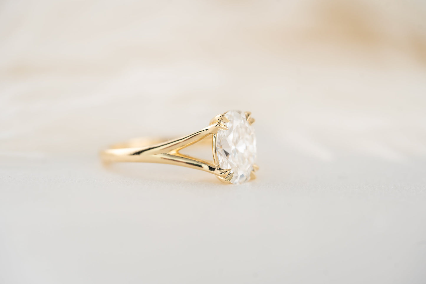 Marquise Shaped Three Stone Lab Grown Diamond Engagement Ring