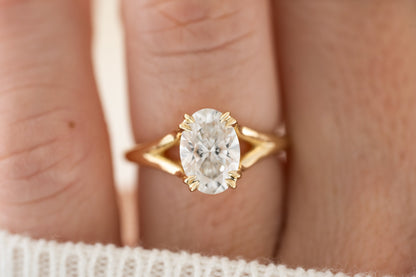 Marquise Shaped Three Stone Lab Grown Diamond Engagement Ring