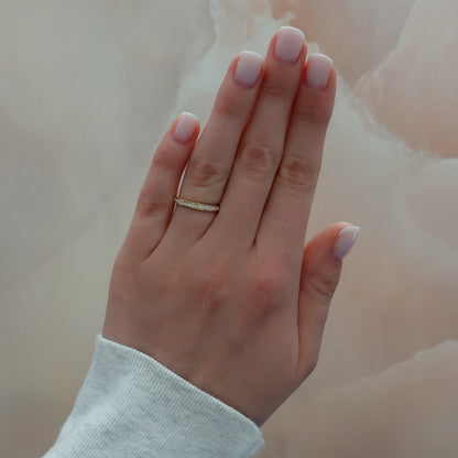 0.25 TCW Round Shaped Half Eternity Lab Grown Diamond Wedding Band