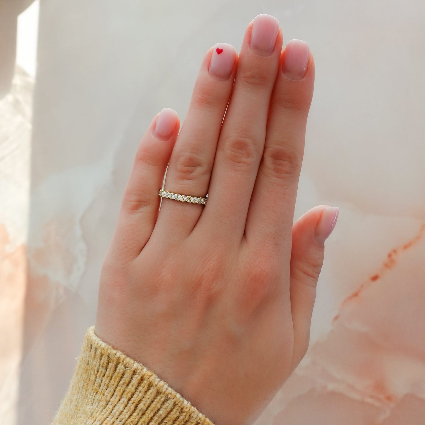 0.25 TCW Round Shaped Half Eternity Lab Grown Diamond Wedding Band