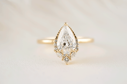 Marquise Shaped Three Stone Lab Grown Diamond Engagement Ring