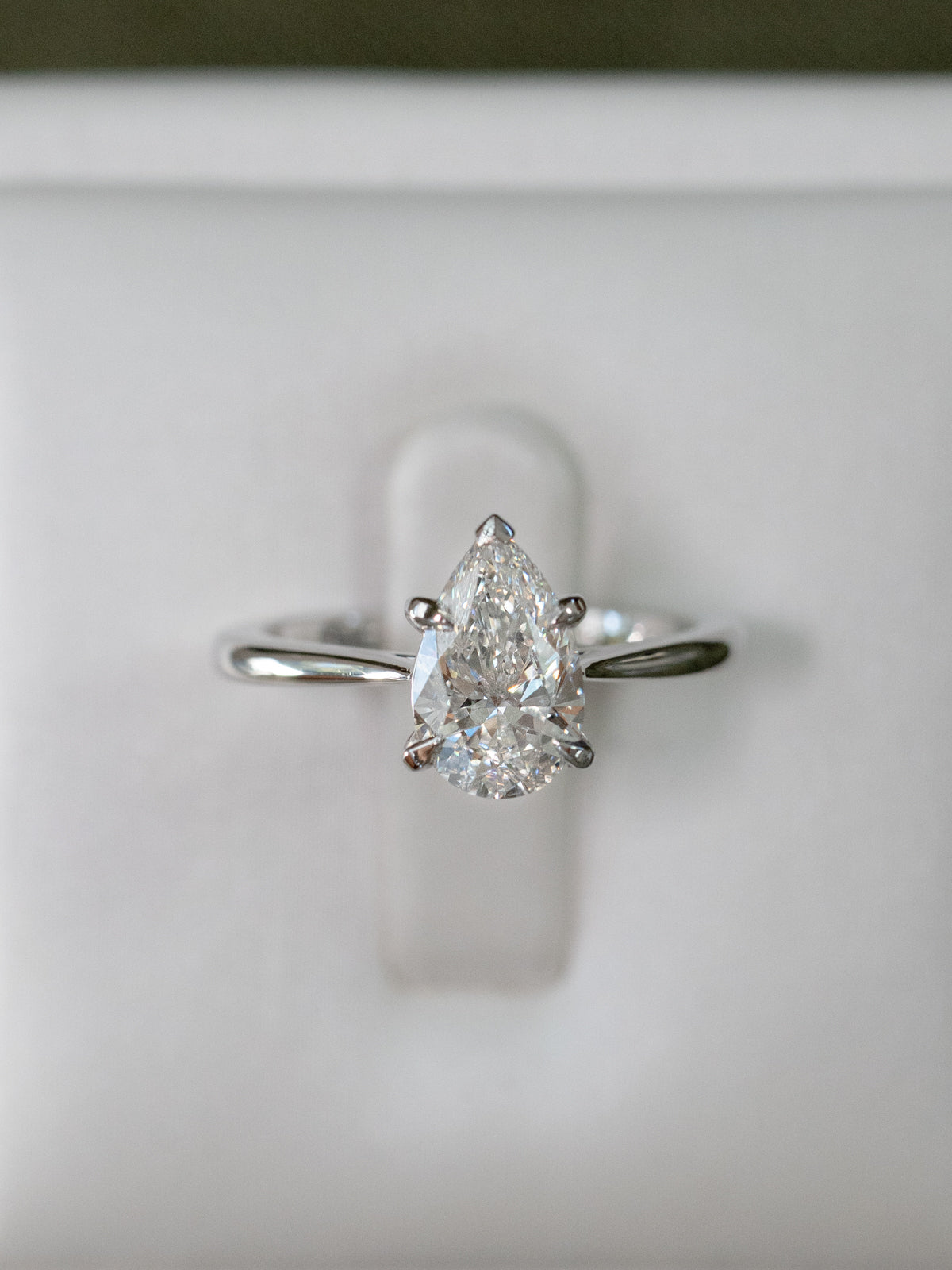 Marquise Shaped Three Stone Lab Grown Diamond Engagement Ring