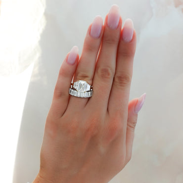 Marquise Shaped Three Stone Lab Grown Diamond Engagement Ring