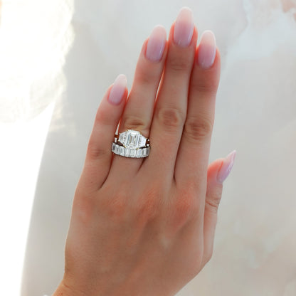 Marquise Shaped Three Stone Lab Grown Diamond Engagement Ring