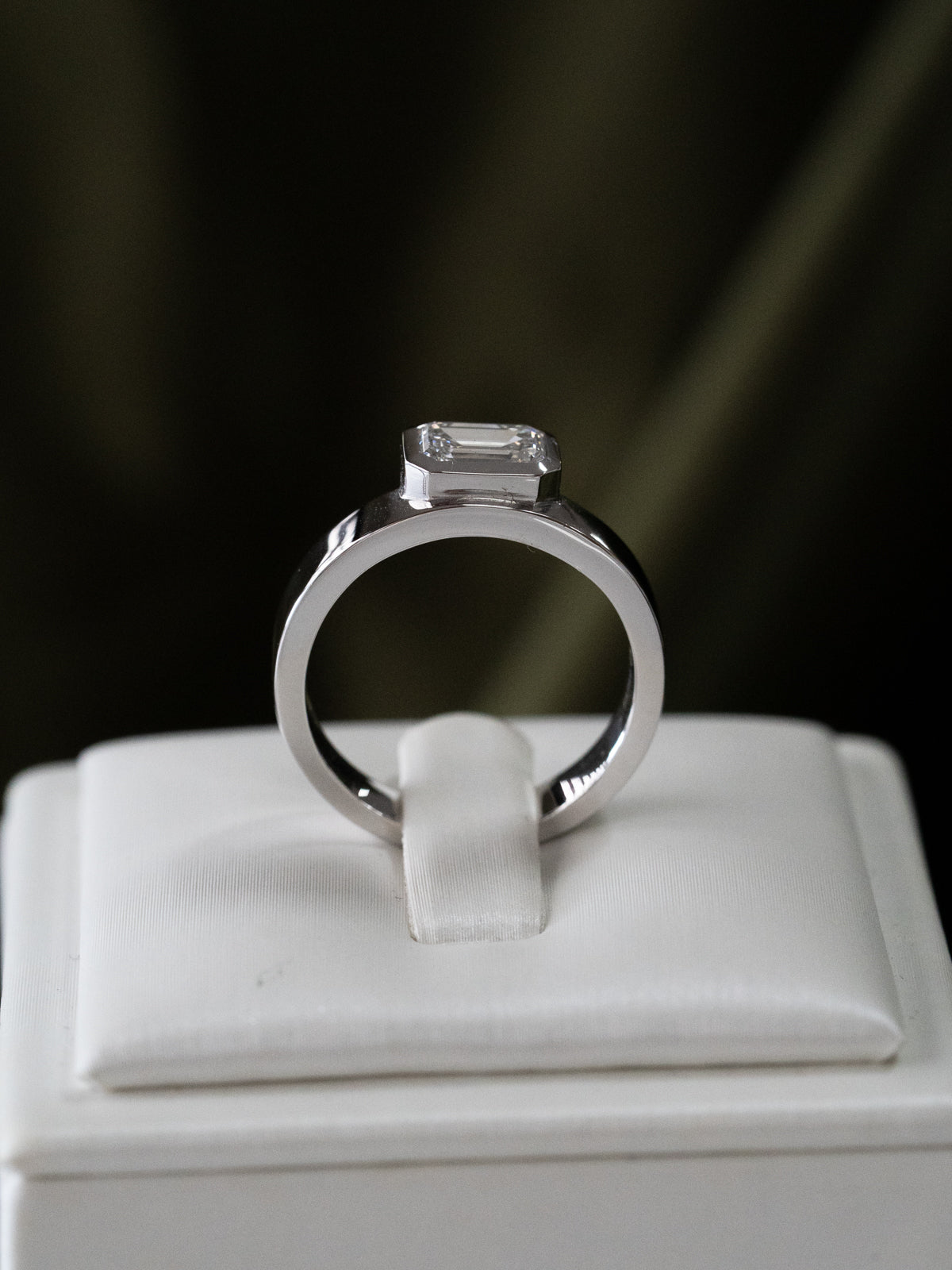 Marquise Shaped Three Stone Lab Grown Diamond Engagement Ring