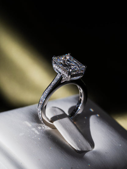 Marquise Shaped Three Stone Lab Grown Diamond Engagement Ring