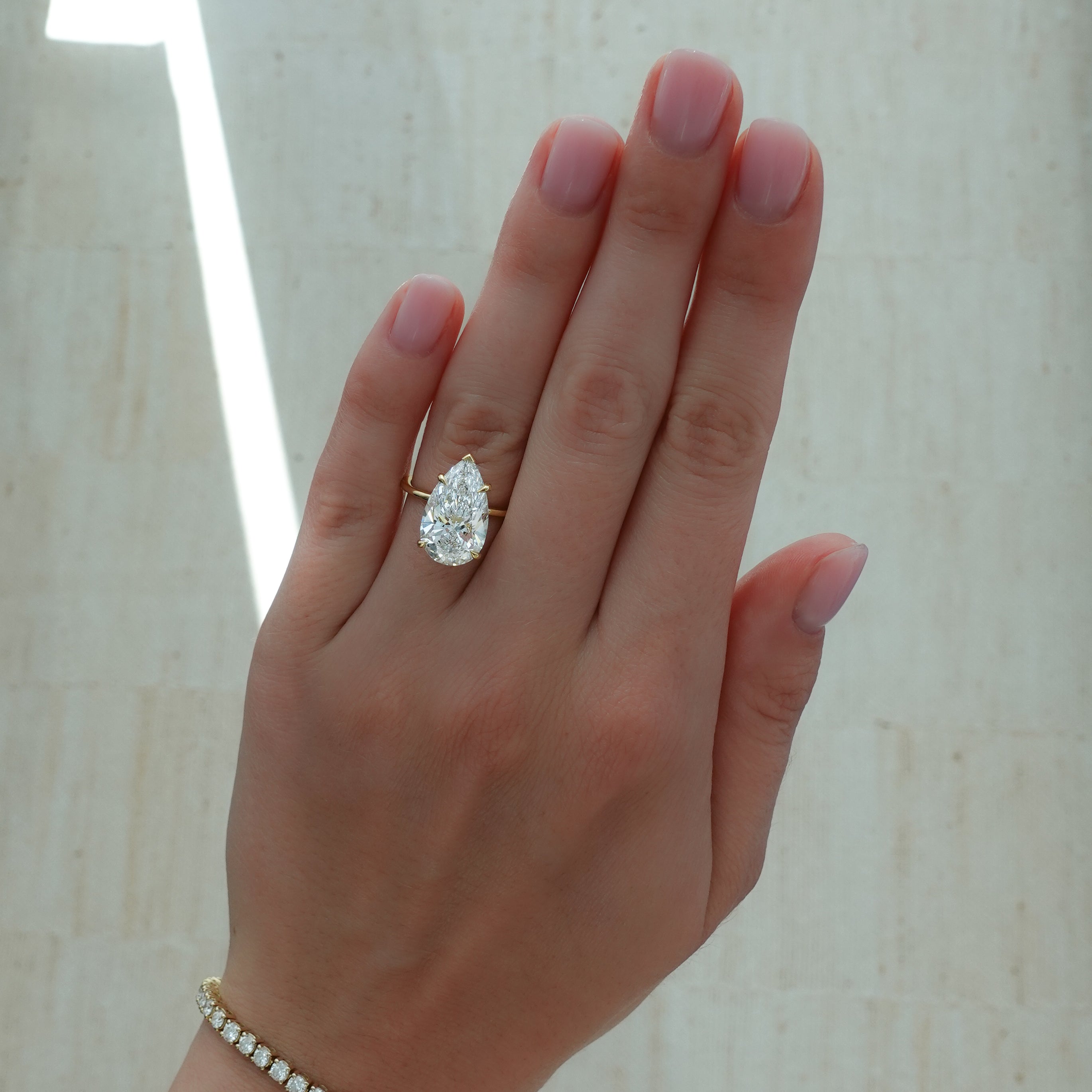 Marquise Shaped Three Stone Lab Grown Diamond Engagement Ring