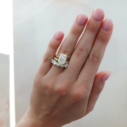 Marquise Shaped Three Stone Lab Grown Diamond Engagement Ring