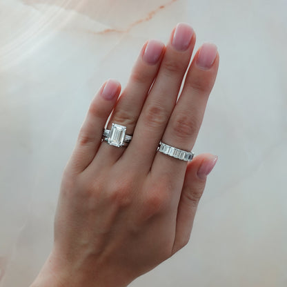 Marquise Shaped Three Stone Lab Grown Diamond Engagement Ring