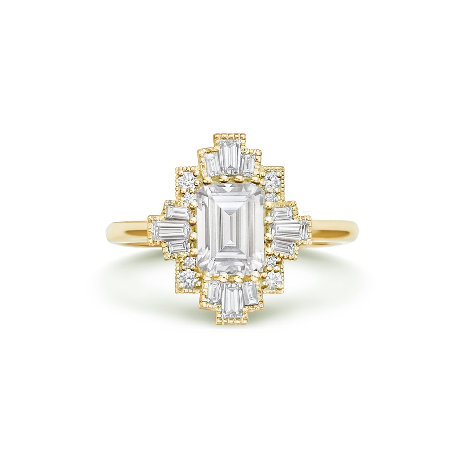 Marquise Shaped Three Stone Lab Grown Diamond Engagement Ring