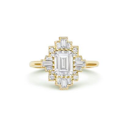 Marquise Shaped Three Stone Lab Grown Diamond Engagement Ring