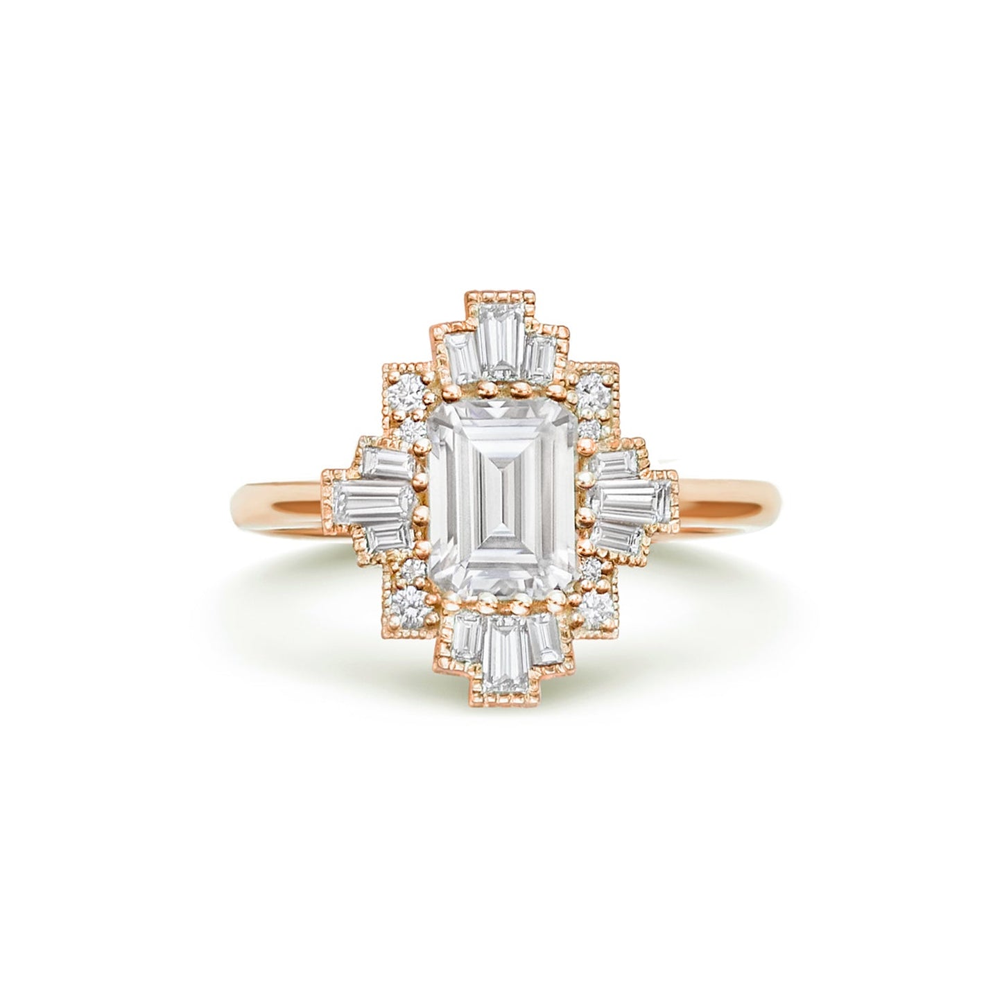 Marquise Shaped Three Stone Lab Grown Diamond Engagement Ring