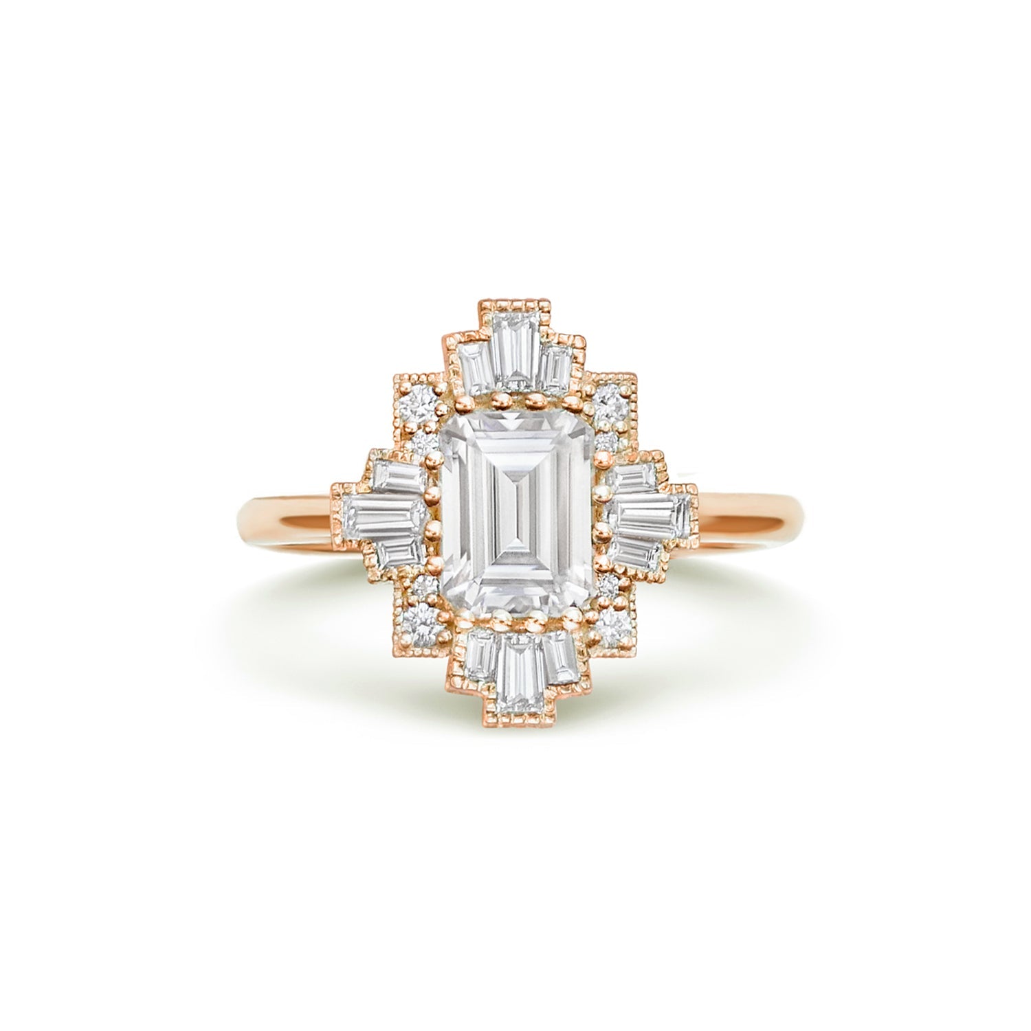 Marquise Shaped Three Stone Lab Grown Diamond Engagement Ring