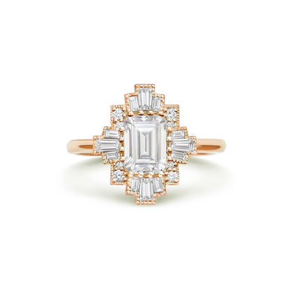 Marquise Shaped Three Stone Lab Grown Diamond Engagement Ring