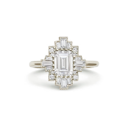 Marquise Shaped Three Stone Lab Grown Diamond Engagement Ring