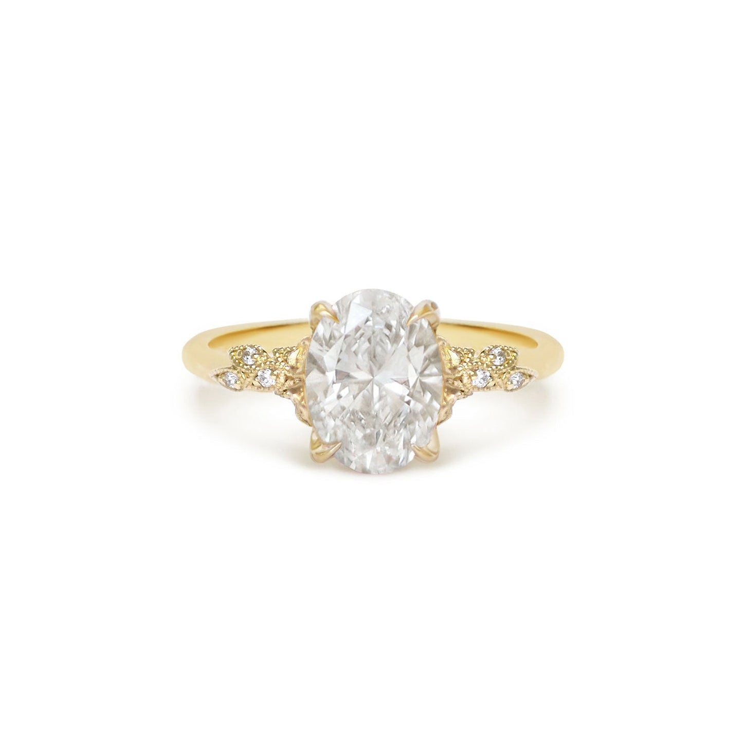 Marquise Shaped Three Stone Lab Grown Diamond Engagement Ring