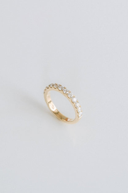 0.25 TCW Round Shaped Half Eternity Lab Grown Diamond Wedding Band