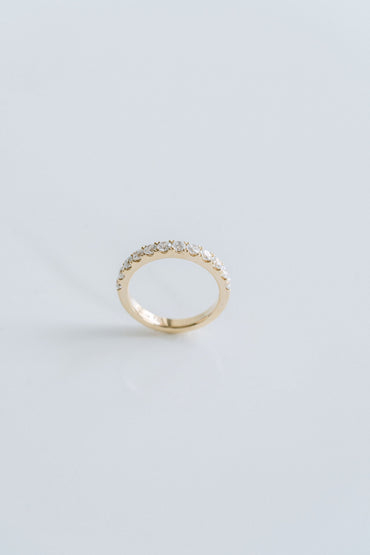 0.25 TCW Round Shaped Half Eternity Lab Grown Diamond Wedding Band