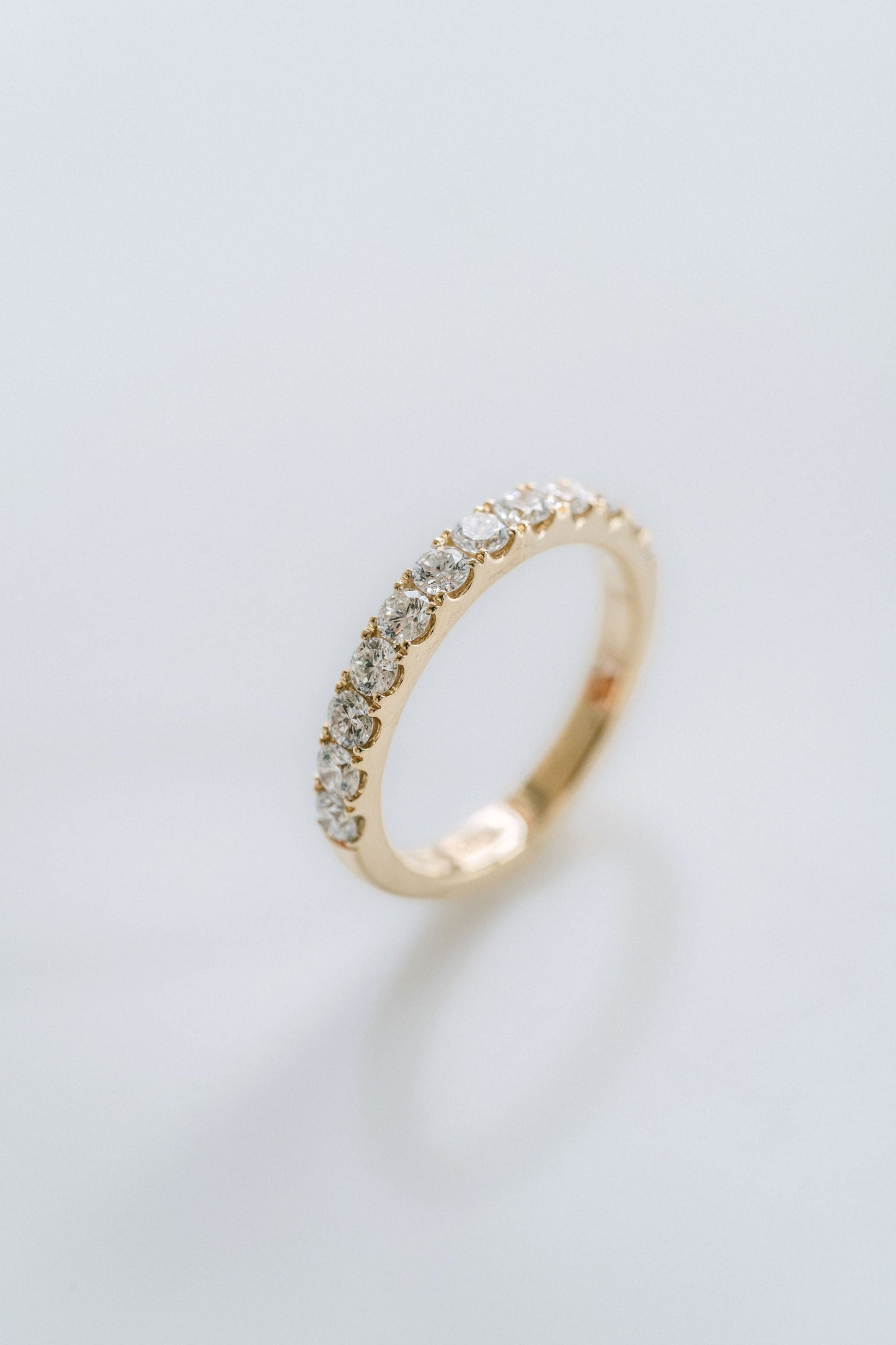 0.25 TCW Round Shaped Half Eternity Lab Grown Diamond Wedding Band