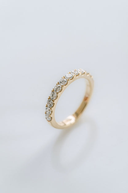 0.25 TCW Round Shaped Half Eternity Lab Grown Diamond Wedding Band