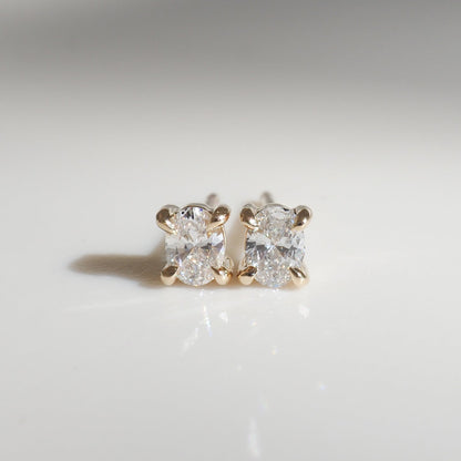 0.15 TCW Oval Shaped Lab Grown Diamond Stud Earrings