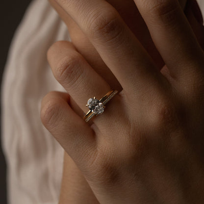 0.21 TCW Round Stones Half Eternity Lab Grown Diamond Wedding Band