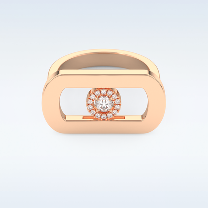 0.11 CT Floating Halo Engagement Ring Featuring Round Moissanite