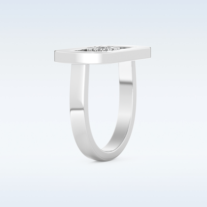 0.11 CT Floating Halo Engagement Ring Featuring Round Moissanite