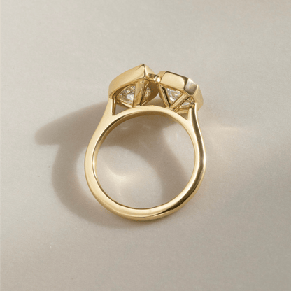 Marquise Shaped Three Stone Lab Grown Diamond Engagement Ring