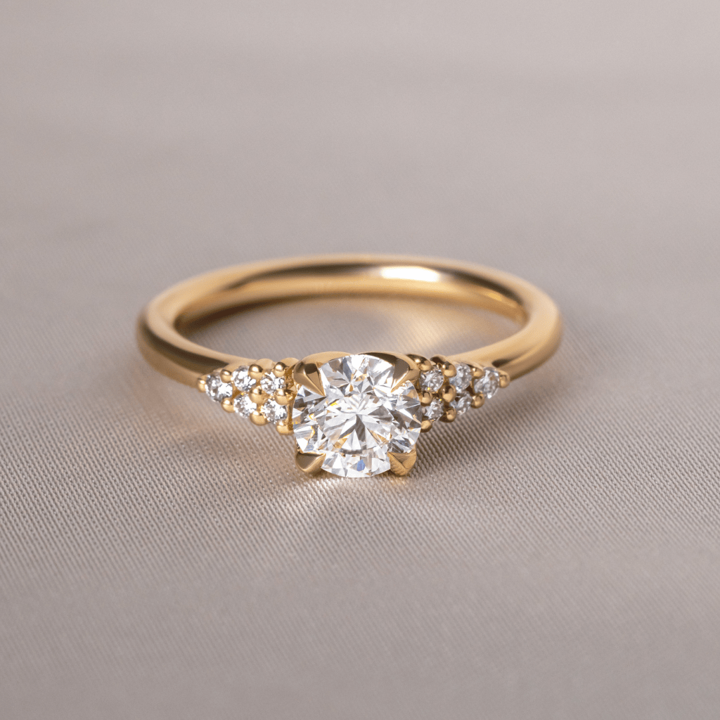 Marquise Shaped Three Stone Lab Grown Diamond Engagement Ring