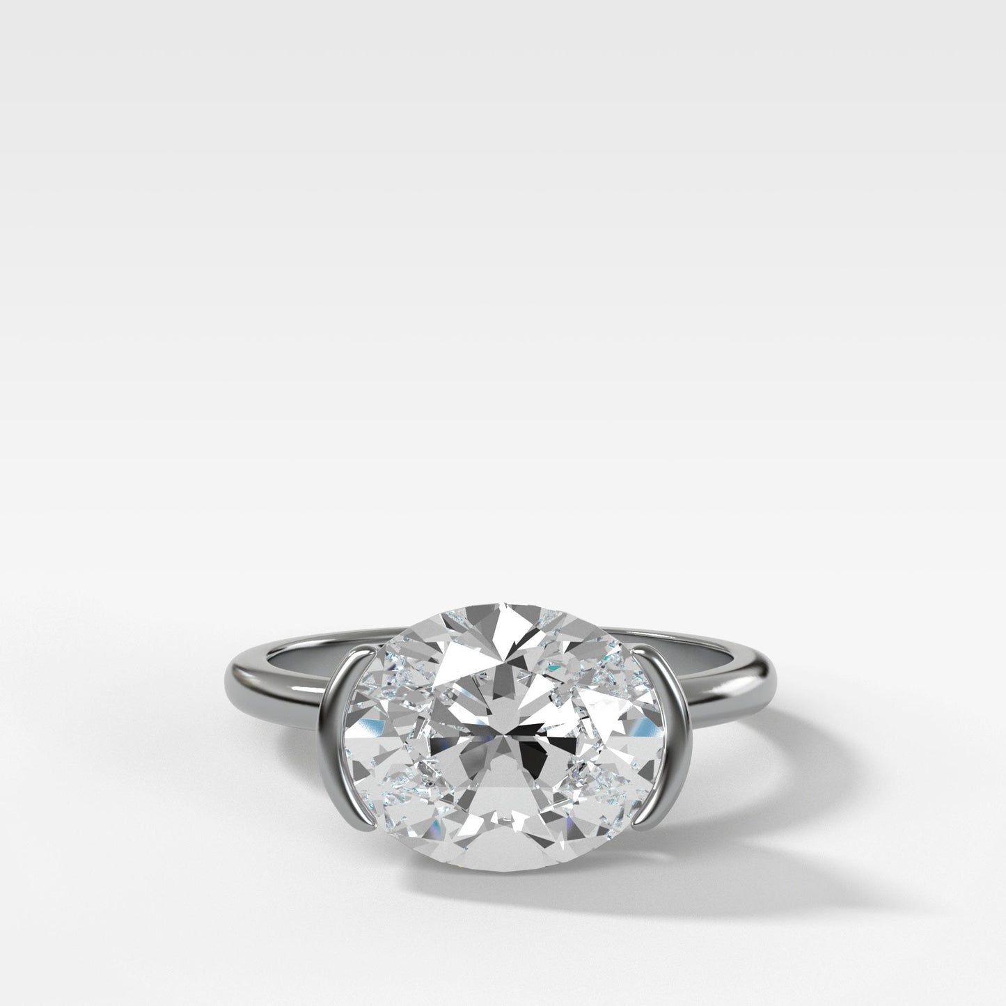 Marquise Shaped Three Stone Lab Grown Diamond Engagement Ring