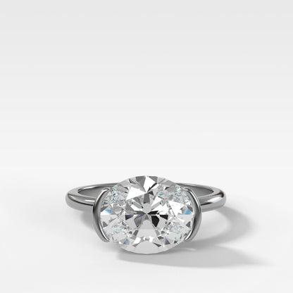 Marquise Shaped Three Stone Lab Grown Diamond Engagement Ring