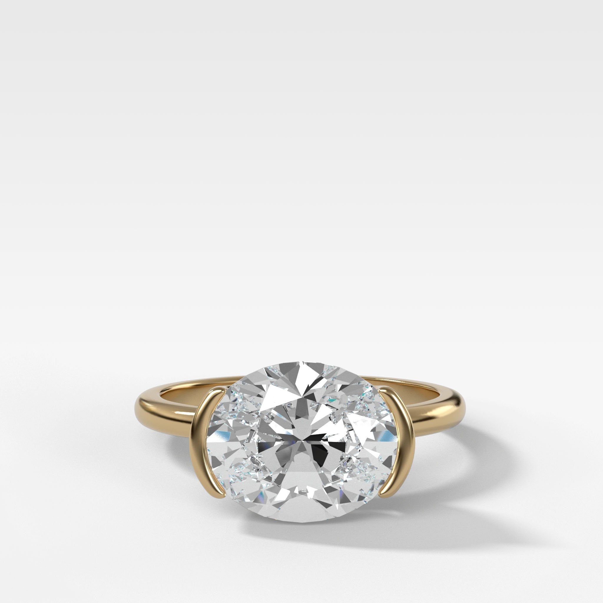 Marquise Shaped Three Stone Lab Grown Diamond Engagement Ring