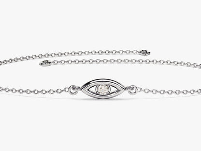 0.03 TCW Round Stone Evil Eye Lab Grown Diamond Bracelet