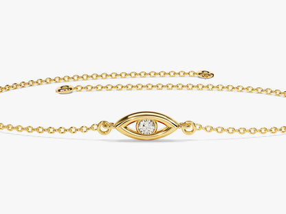0.03 TCW Round Stone Evil Eye Lab Grown Diamond Bracelet