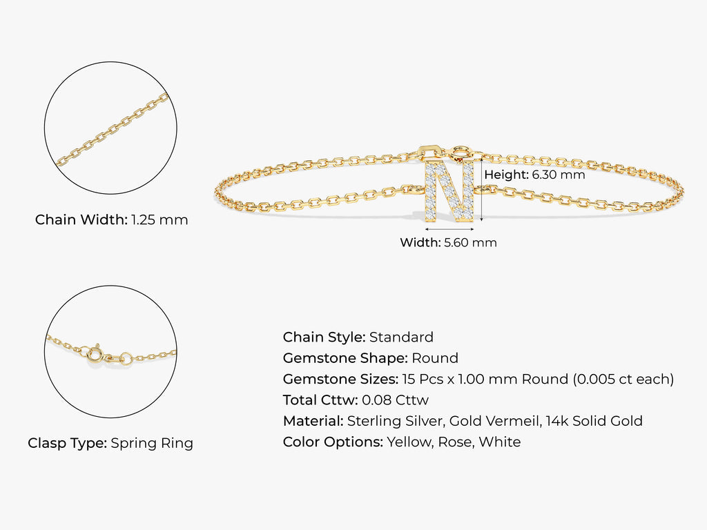 0.08 TCW Initial's Lab Grown Diamond Bracelet