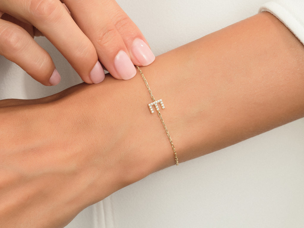 0.08 TCW Initial's Lab Grown Diamond Bracelet