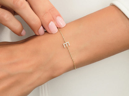 0.08 TCW Initial's Lab Grown Diamond Bracelet