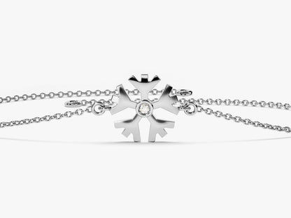 0.01 TCW Flower Charm Lab Grown Diamond Bracelet