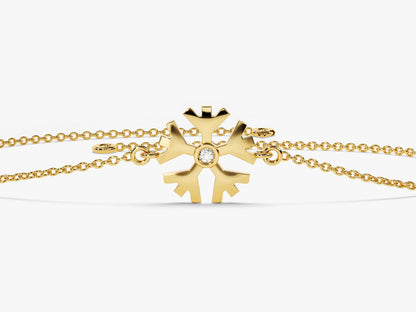 0.01 TCW Flower Charm Lab Grown Diamond Bracelet