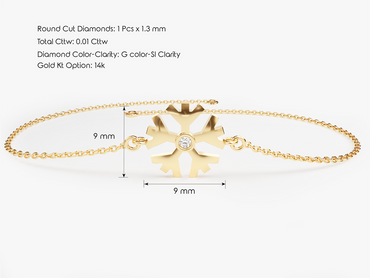 0.01 TCW Flower Charm Lab Grown Diamond Bracelet