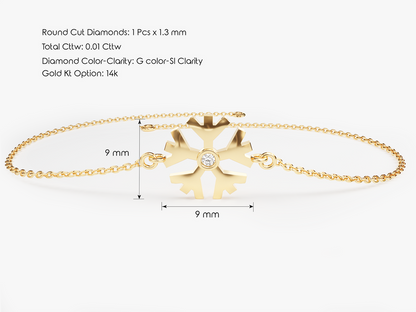 0.01 TCW Flower Charm Lab Grown Diamond Bracelet