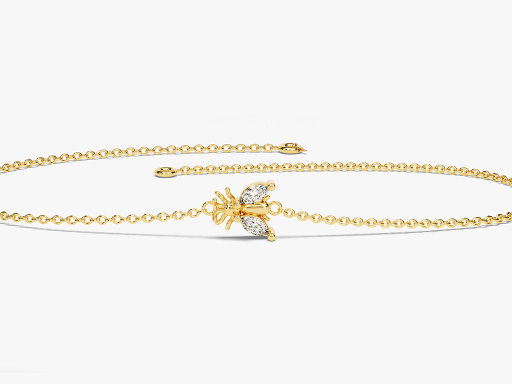 0.05 TCW Bee Shaped Lab Grown Diamond Bracelet
