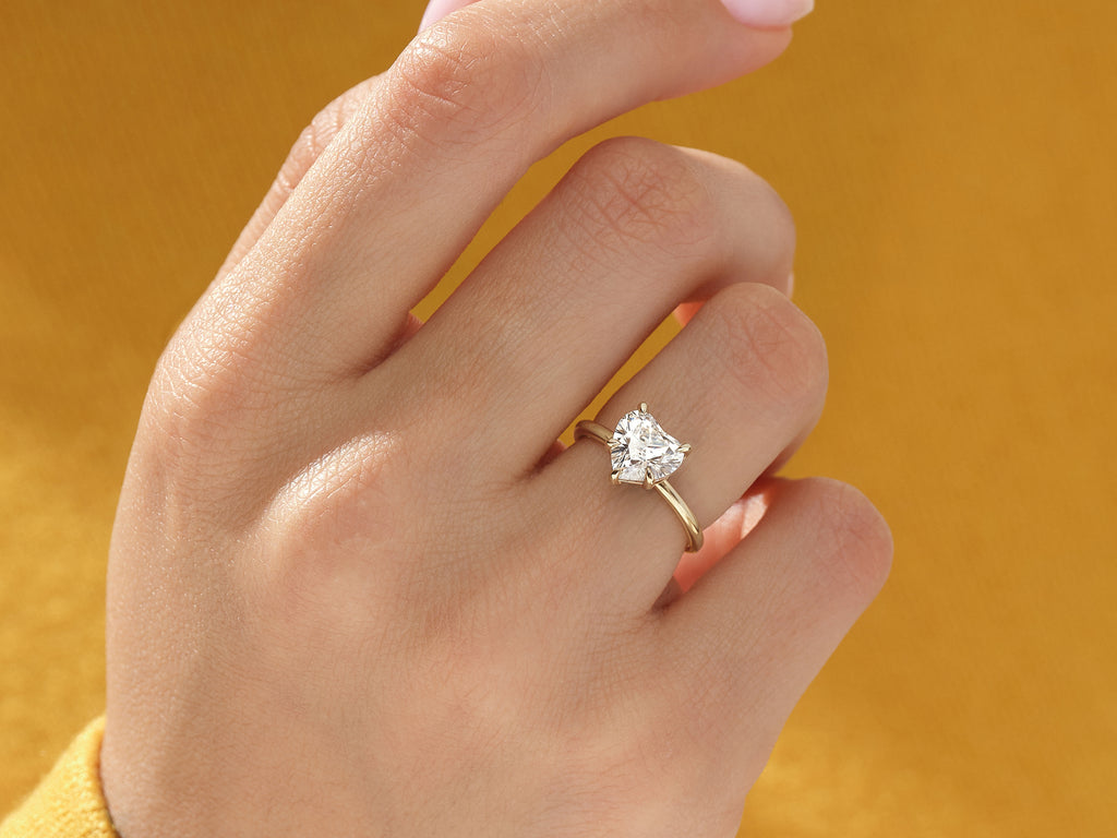 1.5 CT Heart Cut Solitaire Lab Grown Diamond Engagement Ring
