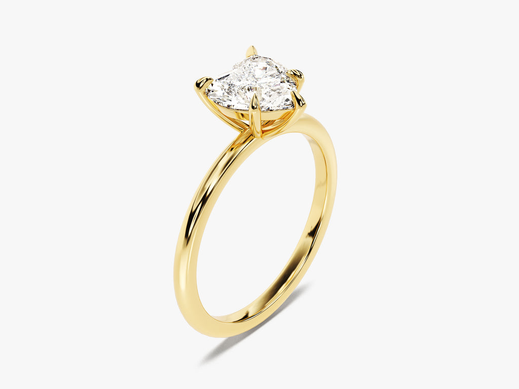 1.5 CT Heart Cut Solitaire Lab Grown Diamond Engagement Ring